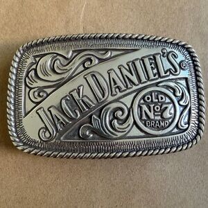 Jack Daniels Silver-Tone Belt Buckle Preloved Original JD